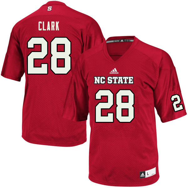 Men #28 C.J. Clark NC State Wolfpack College Football Jerseys Sale-Red